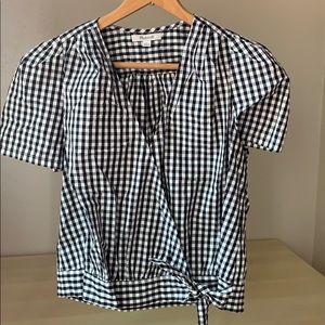 Madewell Gingham Tie Blouse